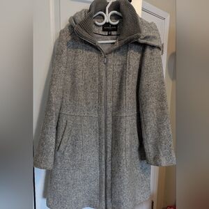 London Fog Gray Hooded Wool Coat